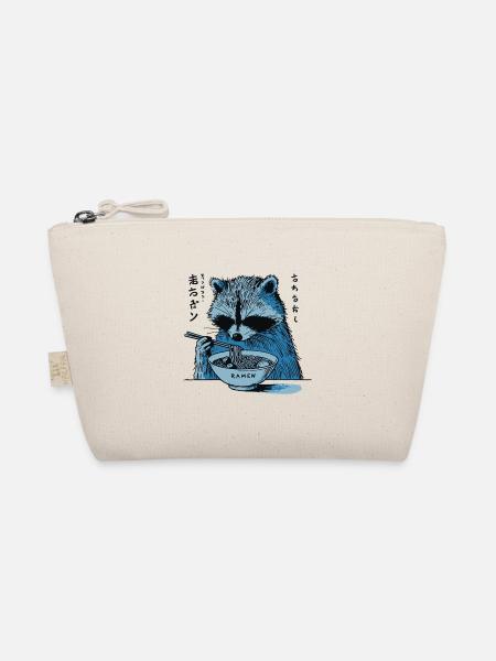 Waschbär Isst Ramen Nudeln Ukiyo-E Streetwear - Bio-Täschchen - Natur