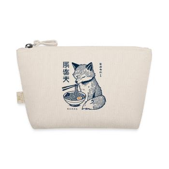 Kitsune Ramen Nudeln Kawaii Retro Ukiyo-e Fuchs - Bio-Täschchen - Natur - Vorne