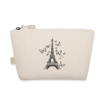 Paris Eiffel Tower France Butterflies Art - Organic Pouch - nature - Front