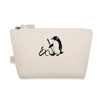 Penguin Calligraphy Artwork - Organic Pouch - nature - Front