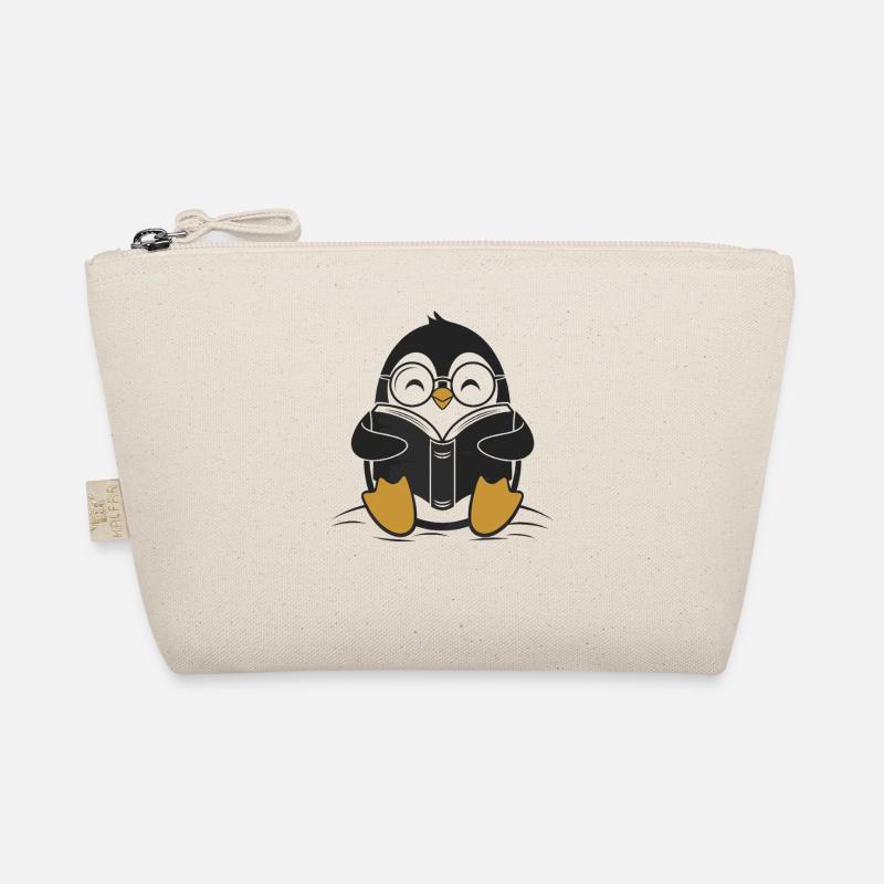 Cute Penguin With Book Reading Joy Organic Pouch