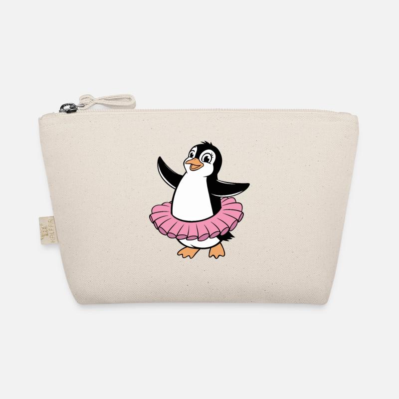 Cheerful penguin in ballet style Organic Pouch