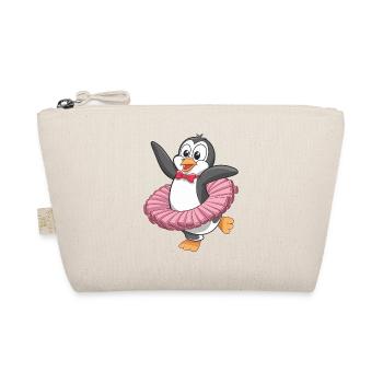 Pingouin dansant en tutu avec ruban rouge - Trousse biologique - nature - Devant