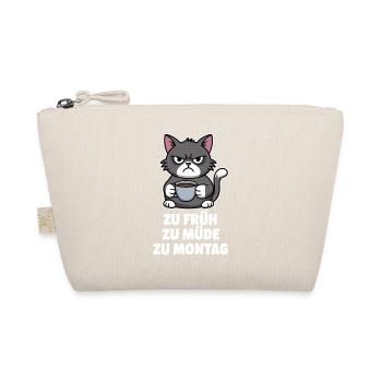 Too Soon Too Tired To Monday Cat Saying Work - Organic Pouch - nature - Front