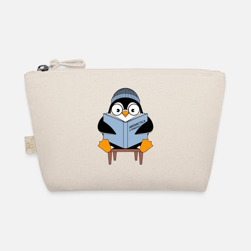 Pingouin mignon avec le livre 'Antarctica : A Penguin Trousse biologique