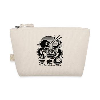 Octopus Eats Ramen Japan Retro Ukiyo-E - Organic Pouch - nature - Front