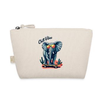 Elephant Skateboard Skater Chill Vibes - Organic Pouch - nature - Front