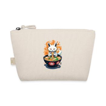 Kitsune Ramen Noodles Kawaii Retro Ukiyo-e Fox - Organic Pouch - nature - Front