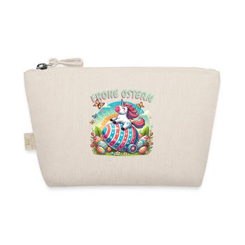 Happy Easter Unicorn – Funny Easter Egg Design - Organic Pouch - nature - Front