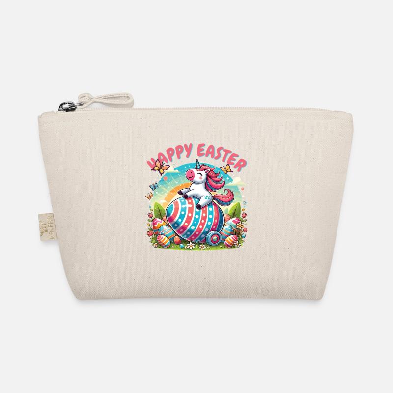 Happy Easter Unicorn – Colorful Egg Design Organic Pouch