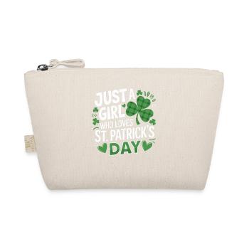 Just a Girl Who Loves St. Patrick's Day Shamrock - Organic Pouch - nature - Front