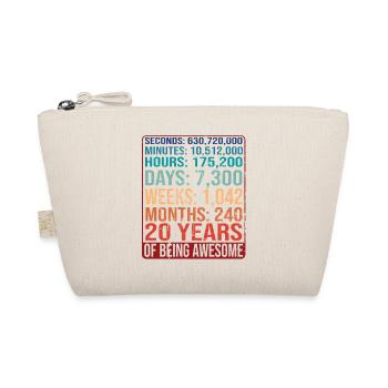 20 Jahre alt! Geburtstagsgeschenk 20. Geburtstag - Bio-Täschchen - Natur - Vorne