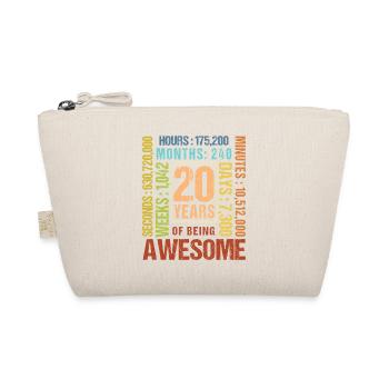 20 Jahre alt! Geburtstagsgeschenk 20. Geburtstag - Bio-Täschchen - Natur - Vorne