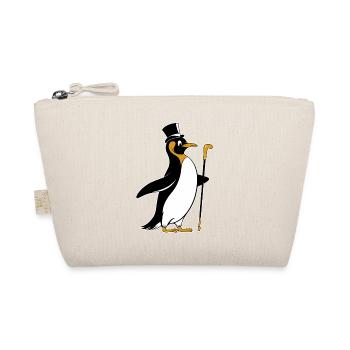 Elegant penguin with top hat and walking stick - Organic Pouch - nature - Front