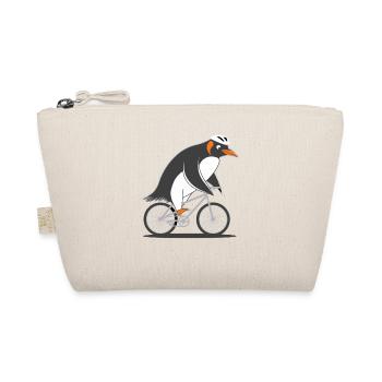 Drôle de pingouin à vélo - Trousse biologique - nature - Devant