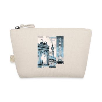 Berlin Skyline Stadt Deutschland Collage Vintage - Bio-Täschchen - Natur - Vorne