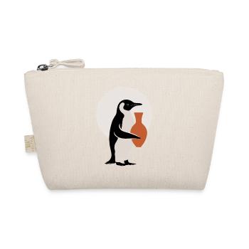 Penguin with Ceramic Vase Artistic Pottery - Organic Pouch - nature - Front