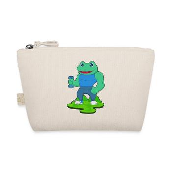 Frosch Bodybuilder Hantel Bodybuilding - Bio-Täschchen - Natur - Vorne