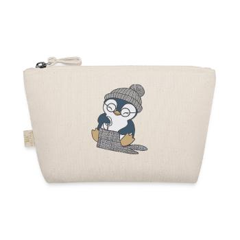 Pingouin mignon cousant avec chapeau - Trousse biologique - nature - Devant