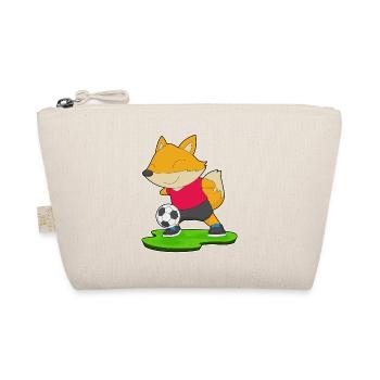 Fuchs Fußballspieler Fußball - Bio-Täschchen - Natur - Vorne