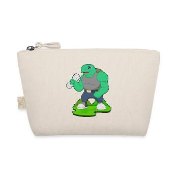 Schildkröte Bodybuilder Hantel Bodybuilding - Bio-Täschchen - Natur - Vorne
