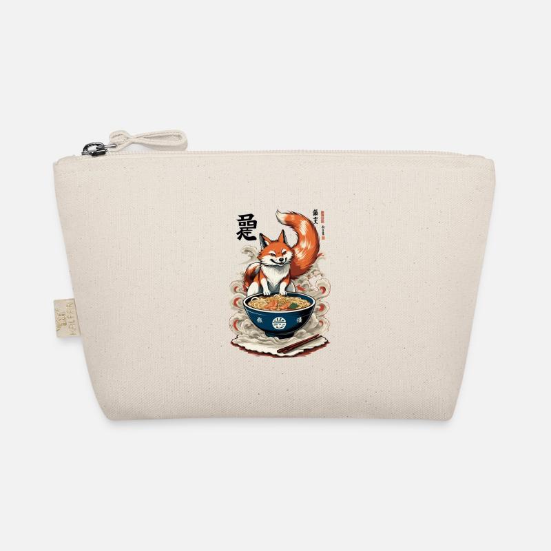 Kitsune Fox Ramen Retro Ukiyo-e Japan Kawaii Organic Pouch