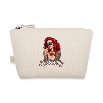 Cool Rockabilly Frau im Syle der 50er - Bio-Täschchen - Natur - Vorne