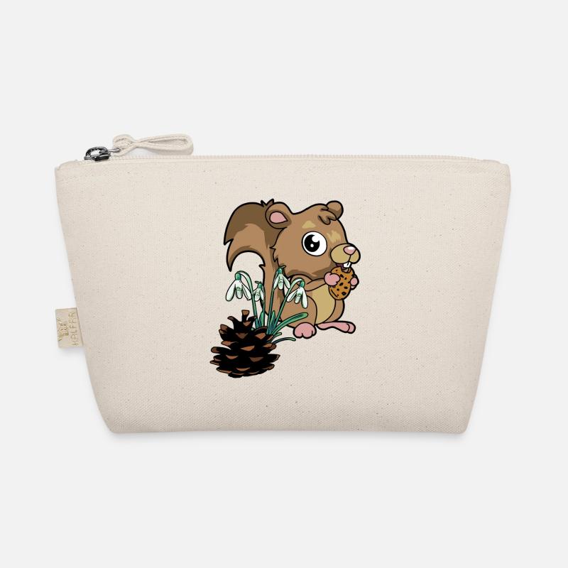Waldtiere Frühling Eichhörnchen Schneeglöckchen Bio-Täschchen