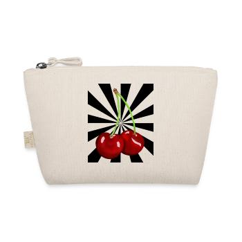 Rockabilly Retro Vintage Kirschen Kirsche 80er - Bio-Täschchen - Natur - Vorne