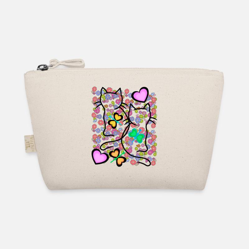Frühling Sommer Retro Katzen Blumen 80er 90er - Bio-Täschchen - Natur