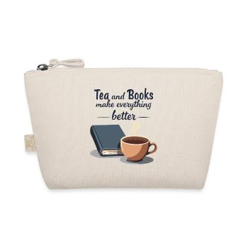 Tea and Books Quote - Organic Pouch - nature - Front