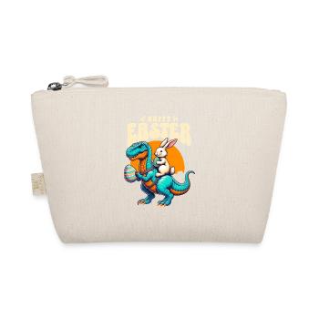 Easter Bunny Riding Dinosaur with Easter Egg - Organic Pouch - nature - Front