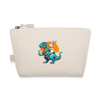 Easter Bunny Riding Dinosaur with Easter Egg - Organic Pouch - nature - Front
