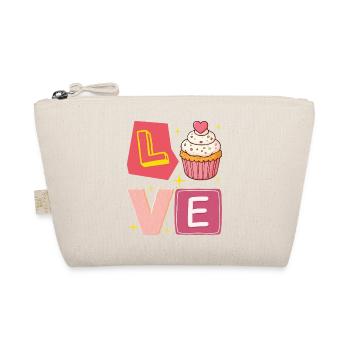 Cupcake Love – Love Sweet Cute - Organic Pouch - nature - Front