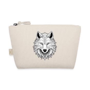 Mystischer Wolf mit Detailzeichnung - Bio-Täschchen - Natur - Vorne