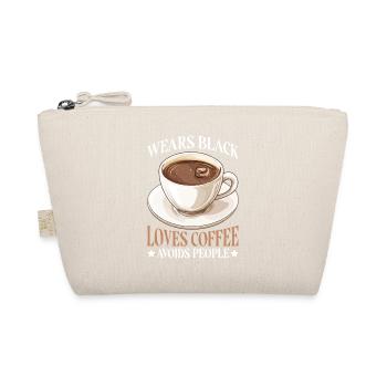 Wears Black Loves Coffee Avoids People - Bio-Täschchen - Natur - Vorne
