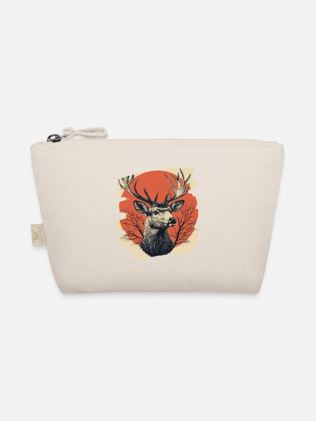 Deer with antlers - Organic Pouch - nature - Front
