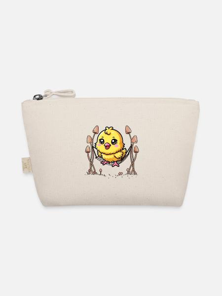 Hanging Out Chilling Hammock Chick Kids Child Baby - Organic Pouch - nature - Front
