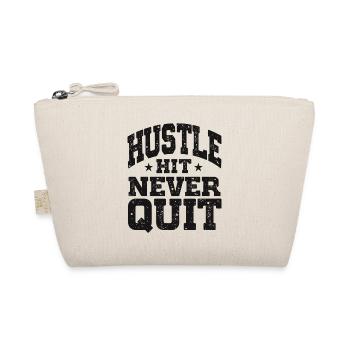 Hustle Hit Never Quit Athlete Fitness - Organic Pouch - nature - Front