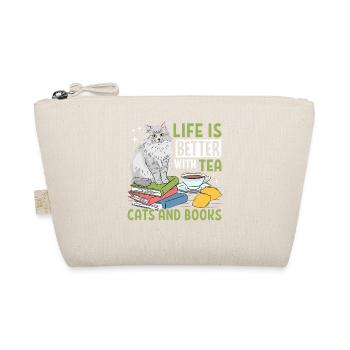 Life Is Better With Tea Cats And Books - Organic Pouch - nature - Front