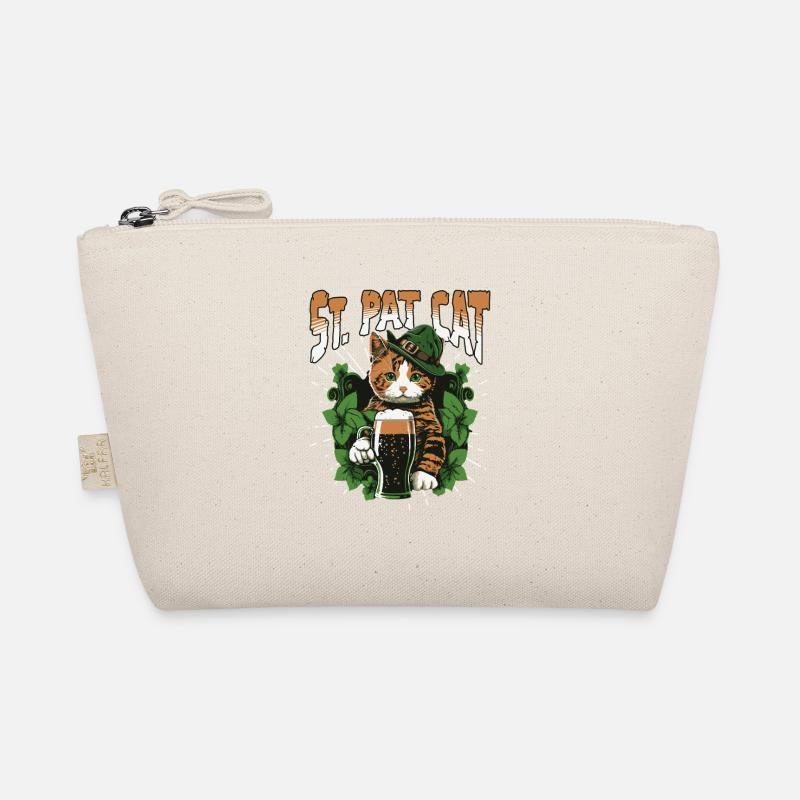 Funny St. Patrick's Day Drinking Cat Organic Pouch