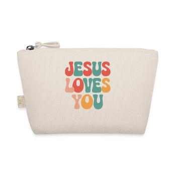 Jesus Liebt Dich Christen Spruch - Bio-Täschchen - Natur - Vorne