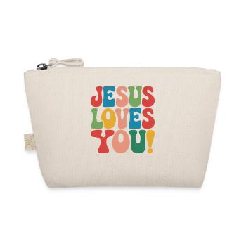 Jesus Liebt Dich Christen Spruch - Bio-Täschchen - Natur - Vorne