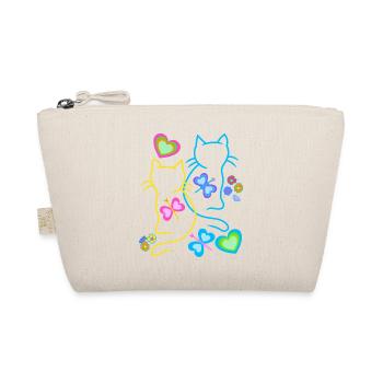 Cat Cats Spring Kitten Kids Retro 80s - Organic Pouch - nature - Front