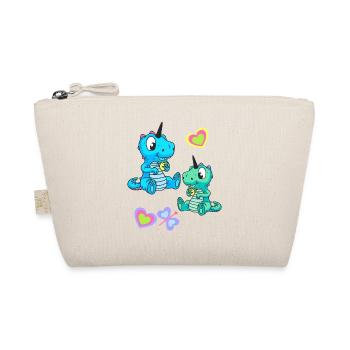 Unicorn Dragon Retro Kids Child Baby - Organic Pouch - nature - Front