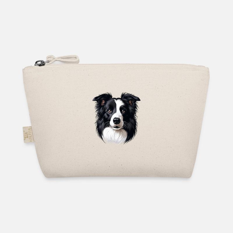 Hundegesicht - Border Collie Bio-Täschchen