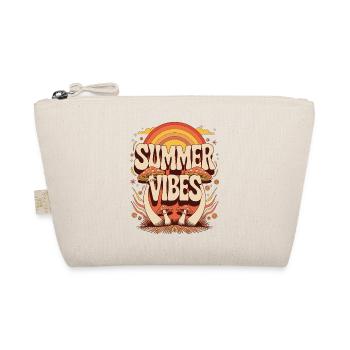 Summer Vibes Retro Mushroom Hippie Festival Summer - Organic Pouch - nature - Front