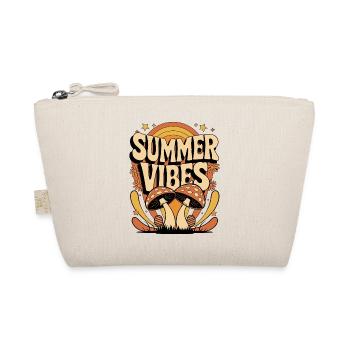Summer Vibes Retro Mushroom Hippie Festival Summer - Organic Pouch - nature - Front