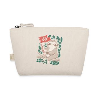 Eco-friendly sloth with environmental flag - Organic Pouch - nature - Front