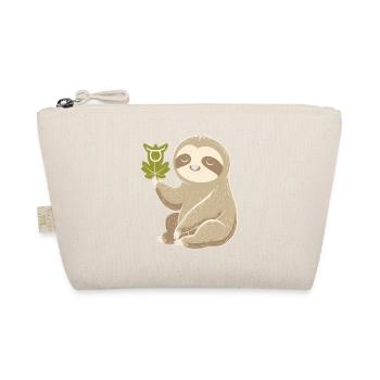 Cozy bull zodiac sloth with leaf - Organic Pouch - nature - Front